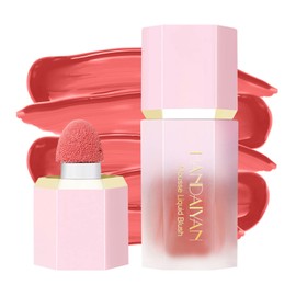 HANDAIYAN Liquid Blush, Blush Liquid Matte Natural, Cream Blush Long-Lasting, Highly Pigmented, Lightweight, Buildable Blush Liquid (03#coral)