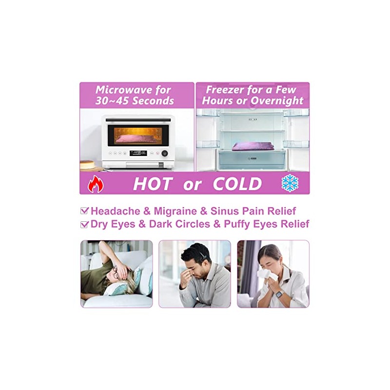 RelaxCoo Lavender Eye Pillow - Weighted Moist Heat Compress