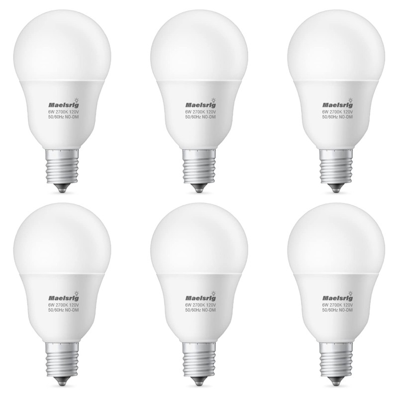 Maelsrlg E17 Intermediate Base LED Bulb, 6W (60 Watt Equivalent)
