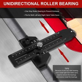 MFBJXC Thin Rip Jig Table Saw Jig Guide, Woodworking Tools Thin Ripping Guide for Making Repetitive Narrow Thin Strip Cuts, Fit for 3/8" x 3/4" T Slot Table Saw Band Saw Router Table