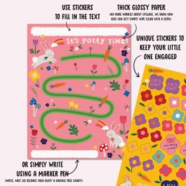 Bunny Potty Training Chart for Toddler Girls Boys x10 pcs - Potty Training Sticker Chart for Girls - Sticker Chart for Kids Potty Training - Routine Calendar Train to Poop by Central 23