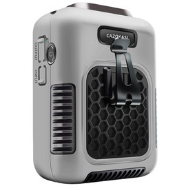 CAZOKASI Upgrade Waist Clip Fan Wearable Fan Portable Cooling and Heatstroke Prevention Fan (Industrial orange black) (Industrial gray black)