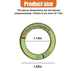 UHANBUT Luminous Car Engine Start Ring Sticker, Car Key Ignition & Knob Trim Ring Cover Glow in The Dark, Universal Vehicle Push to Start Button Decoration Accessories for Man Women (Gold)