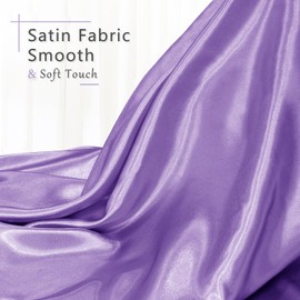 Entisn Lavender Satin Fabric by The Yard, Silky Fabric 60 Inch Charmeuse Satin Fabric, Soft Cloth Fabric for Wedding Decor, DIY Crafts, Napkins, Bridal Dress, Sewing(1 Yard)