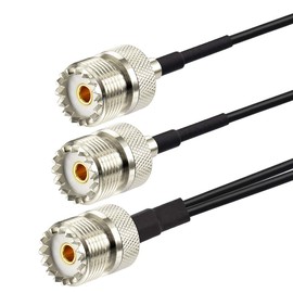 Superbat SO-239 Splitter Cable SO239 to Dual SO239 Low Loss Splitter Cable (12 Inch RG174) for HAM Radio CB Radio Antenna Analyzer Dummy Load SWR Meter