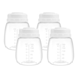 Gotocut Breast Milk Storage Bottles, Replacement for Lansinoh Bottles Spectra Bottles for Pumping, Compatible with Spectra S1 S2 9 Plus, Motif Luna, Ameda MYA, 6oz/180ml, Wide Mouth, 4 Pack