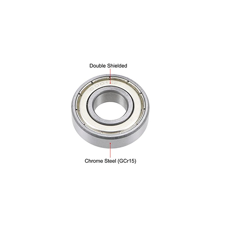 sourcing map 6001ZZ Deep Groove Ball Bearing 12x28x8mm Double Shielded
