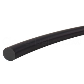 CleverDelights Solid Rubber Cord - 1/4" Diameter - 5 Feet - Buna 70 Durometer - Black - .25" Round