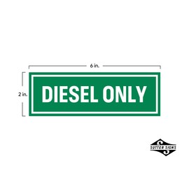 Diesel Only Sticker Sign 3-Pack | Weatherproof Adhesive Decal for your Truck, Tractor, Fuel Can
