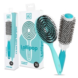 ilū Detangling Brush Turquoise - Ion Hair Brush for Gentle Styling and Vibrant Hair, Ideal for All Hair Types and Daily Use