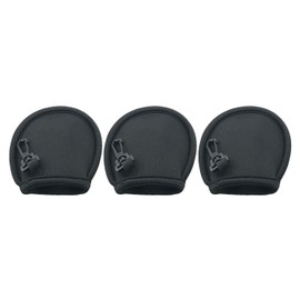 WELWIK 3PCS Portable Pockets Golf Ball Cleaner Golf Ball Cleaning Bag Black Neoprene Golf Ball Protector