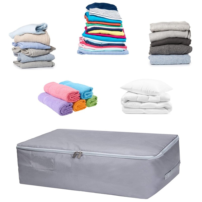 JMIATRY 4 Pack Underbed Storage Boxes with Lid, 50L Foldable