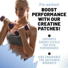 TOLEVITA Pre Workout Creatine Patches - 36 Pcs | Creatine Monohydrate & Pyruvate | Energy Support & Muscle Recovery | Easy-to-Use Adhesive Patches for Gym, Fitness, and Active Lifestyles