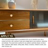 METALLIXITY Round Wood Drawer Knob, (34mm Dia) 5Pcs, Wood Pull