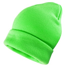 Gelante Men Women Warm Knit Cuffed Plain Beanie Hat Skull Cap. 2040A-1PC-Green