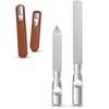 VICASKY 2pcs Diamond Nail File Set Stainless Steel Double Side