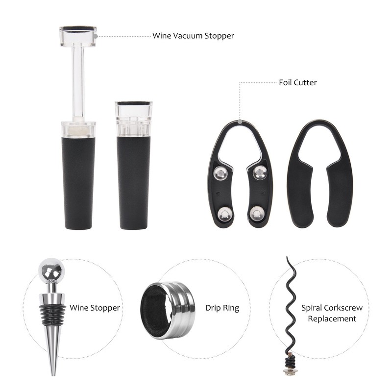 Tirrinia Wine Opener Set, 7 Pcs Premium Wine Bottle Corkscrew