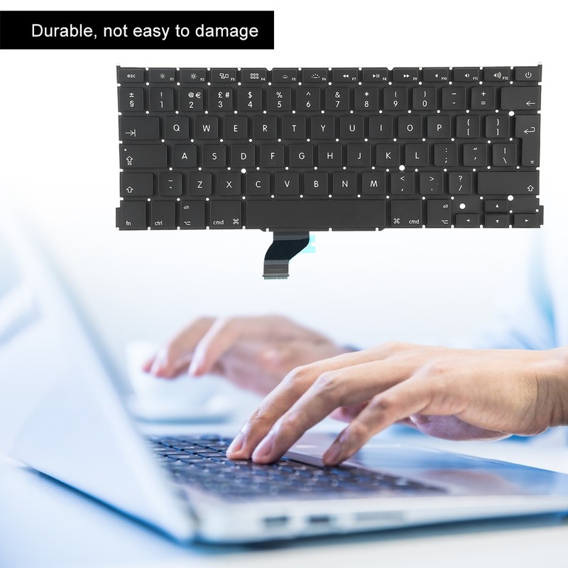 Black Laptop Replacement Keyboard Layout Fit for MacBook Pro A1502