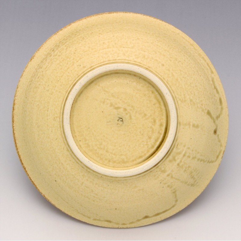 Seto Ware 丸金 5.5 平鉢 Yellow Seto 渦紋 024 –
