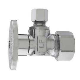 Plumb Pak PP123PCLF 1/4 Turn Angle Shut-Off Valve, 1/2 X 1/4 In, Compression X Od, Body, Chrome Plated, 0.5"