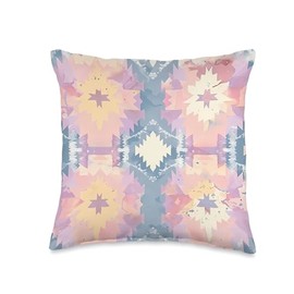 Ganado Pastel Pattern Southwest Woven Blanket Design Throw Pillow