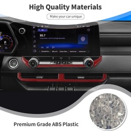 PDKLIN for Colorado Dash Console AC Control Panel Trim Cover Fit for Chevy Colorado/GMC Canyon 2023 2024-Present Red Carbon Fiber Interior Accessories 2pcs