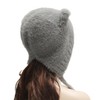 ZLYC Ladies Beanie Hat, Bear Ears Grey