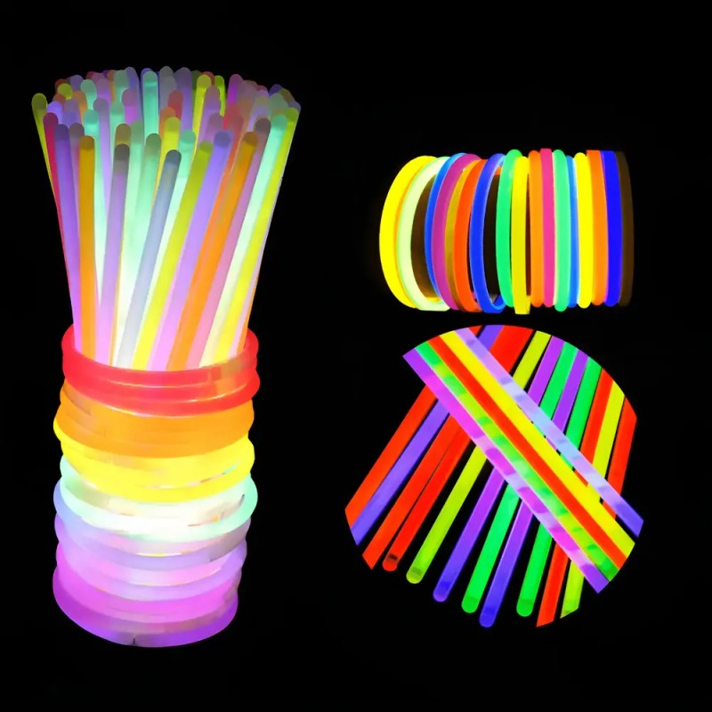 Kit de 100 pulseras LED fluorescentes de neón para fiestas