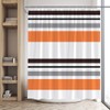 QWRSMYX Black White Gray Orange Shower Curtain Abstract Geometric Stripe