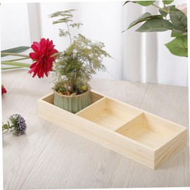 Kisangel 2pcs Wooden Desktop Storage Box Multi-Compartment Flowerpot Holders for Plants Practical Home Office Organizer Design for Plant Display and Clutter Storage