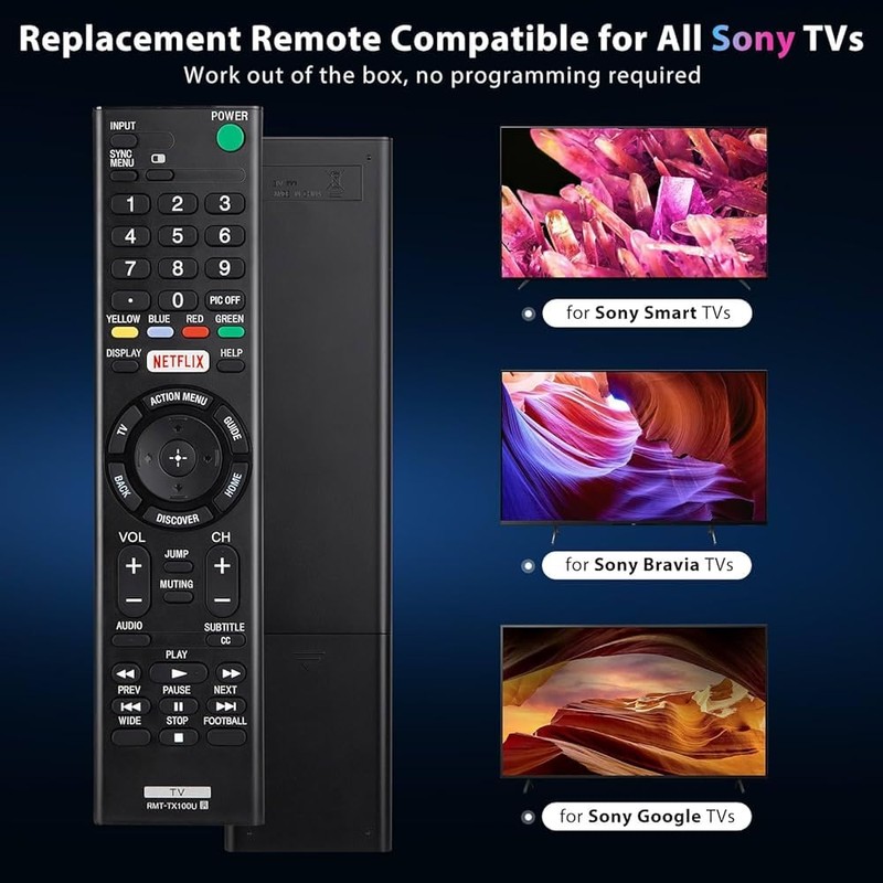 Universal Remote Control for SonyTVs, Compatible with Bravia Smart LCD