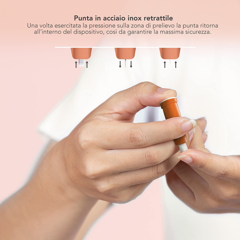 AIESI® Sterile Disposable Lancets with Safety System and Retractable Stainless