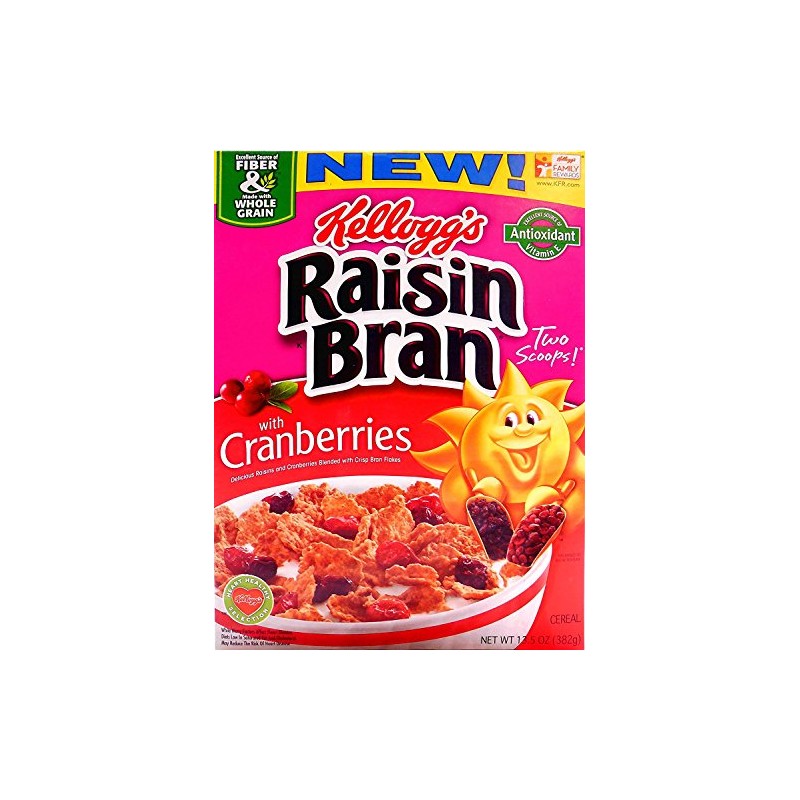 Kellogg's Raisin Bran with Cranberries - 13.5 oz (Pack of