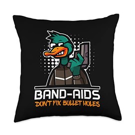 Band-Aids Don't Fix Bullet Holes Quack Doctor Throw Pillow