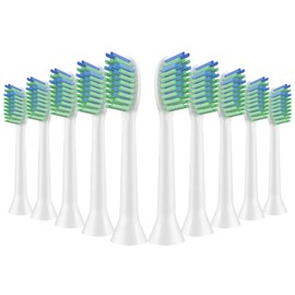 Toolsy 10 Pack Toothbrush Replacement Heads Compatible with 7am2m AM101/AM105 Sonic Electric Toothbrush, 10 Count (Soft-White)