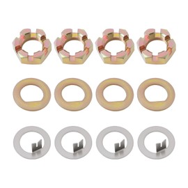 The Lord of the Tools 4 Sets Trailer 1-Inch Spindle Nut and Washer Kit for 2,000-7,000 lb Axles Includes Castle Nuts D Washers and Tang Washers Compatible with EZ-Lube
