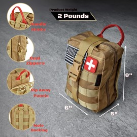 CareTac Advanced First Aid Trauma Kit for Camping & Travel – Emergency Tactical IFAK with C.A.T Tourniquet, Chest Seal, Israeli Bandage, Splint, CPR Mask – Bleed Control, Gunshot Wounds, Burns & Cuts