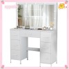 Yamissi White Vanity Desk with Mirror 11 LED Lights 7