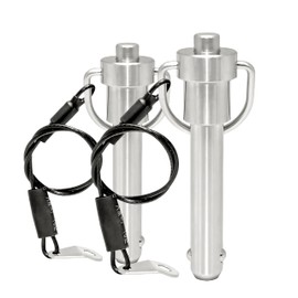 Diameter: 6mm / 0.24inch Stainless Steel Locking Pin Ball Quick Release pin with Button Locating Pins Indexing Pins Positioning pins Safety pins Dowels w/ Lanyard (1Pack, Clamping Length:39mm)