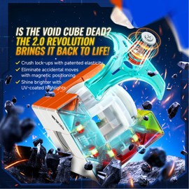 QY Void Speed Cube 3x3, Hollow Core Magic Cube Stickerless 3D Brain Teaser Puzzle Toy for speedcubers (Magnetic Version)