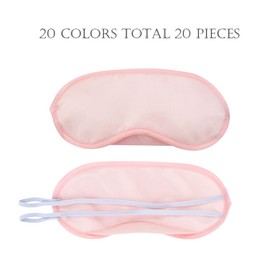 Polyester Blackout Eye Mask, 20 Pieces Cover, Lightweight Blindfold, Eye Mask Sleep, with Elastic Band, for Travel Sleep Party Games (20 Colours)