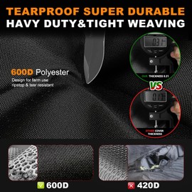 Riding Lawn Mower Cover Waterproof Outdoor,Heavy Duty 600D Polyester Cloth Ride-on Tractor Cover for UV,Dust,Rain,Universal Fits Decks up to 54" Lawnmower,Windproof Straps,75"Lx49"Wx49"H-Premium