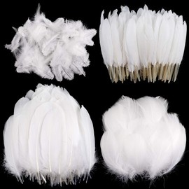 300 pcs White Feathers for Crafts Goose Feathers DIY Dream Catchers