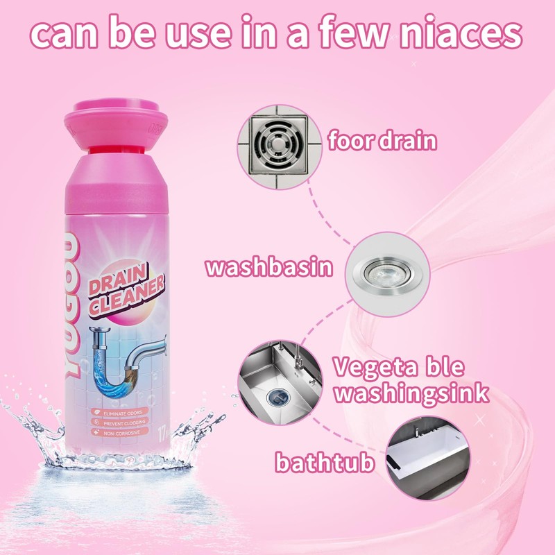 Yugou Foaming Drain Cleaner, Sink Cleaner and Deodorizer, Drain Clog