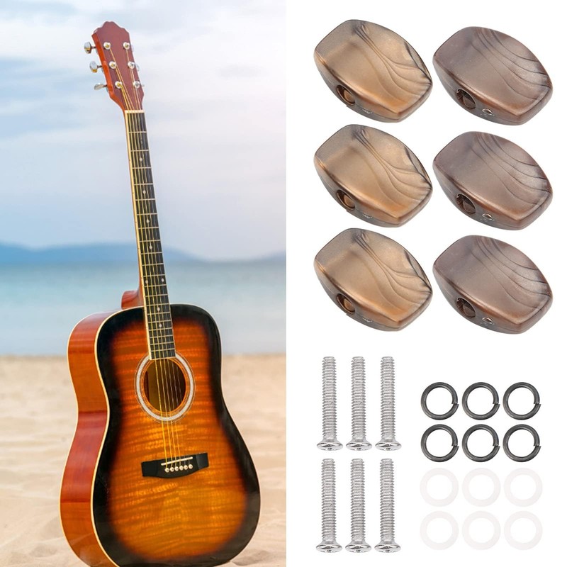 Guitar Tuning Pegs, Pack of 6 Plastic Guitar Tuning Keys