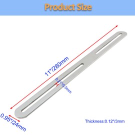 Rannb Adjustable Straight Brace Flat Mending Plates for Wood Stainless Steel Straight Bracket with Slot for Board, Bed Frame and Furniture, Silver, 11" x 0.95" -4pcs