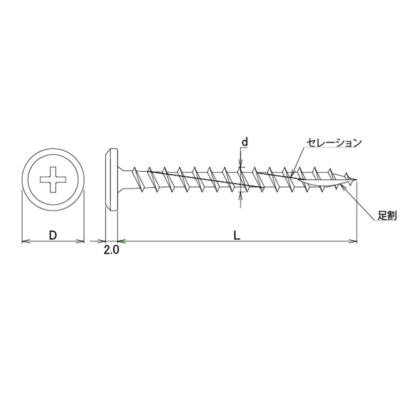 DAIDOHANT 10176829 Woodworking Screw Good (White Head) (Nominal Diameter d)