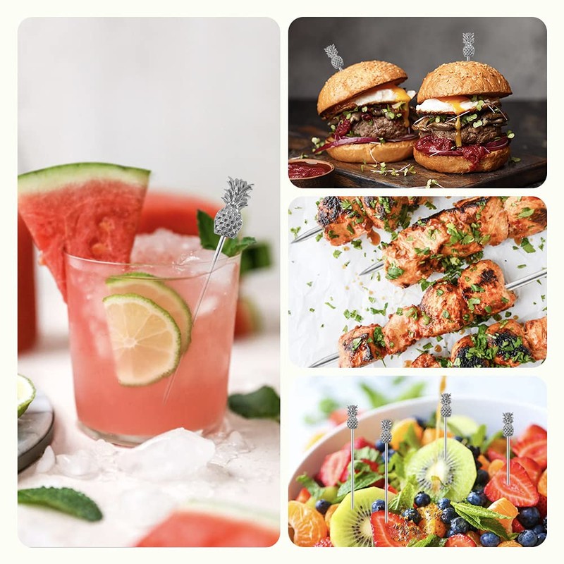 8Pcs Martini Cocktail Picks Reusable Olive Picks Garnish Skewer Fruit