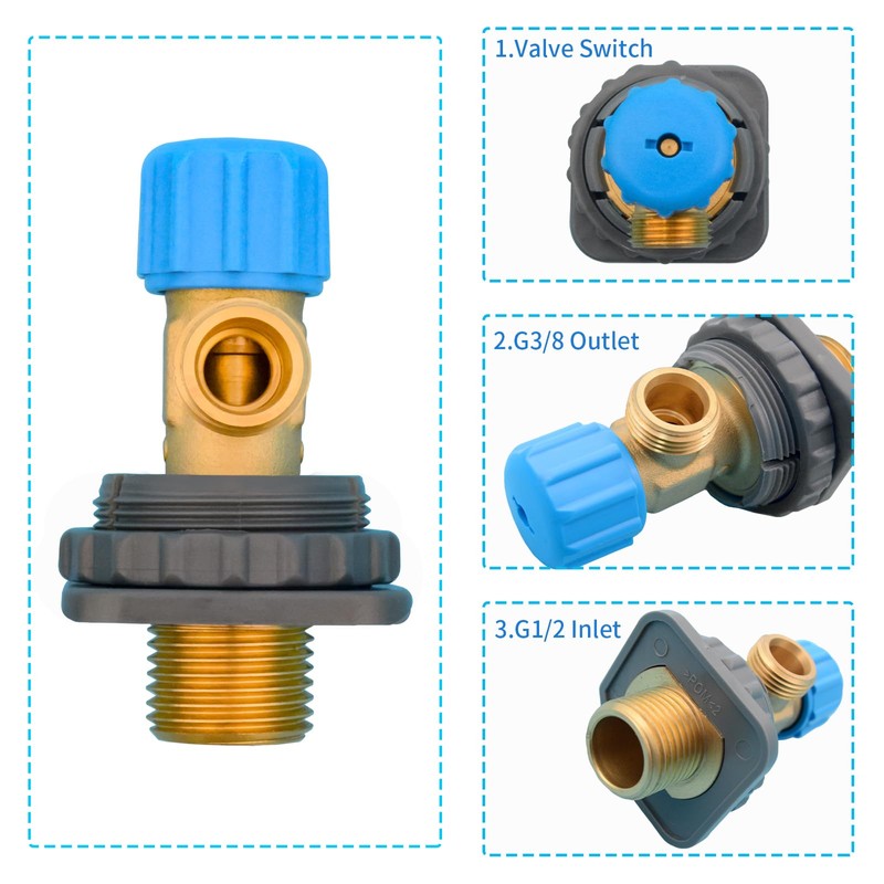 Lychee Light Concealed Cistern Angle Stop Valve, 3/8 Inch, Compatible