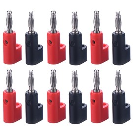 Atoplee Stackable Plugs 6 Pairs Black and Red Stackable Solderless Banana Plug Connectors